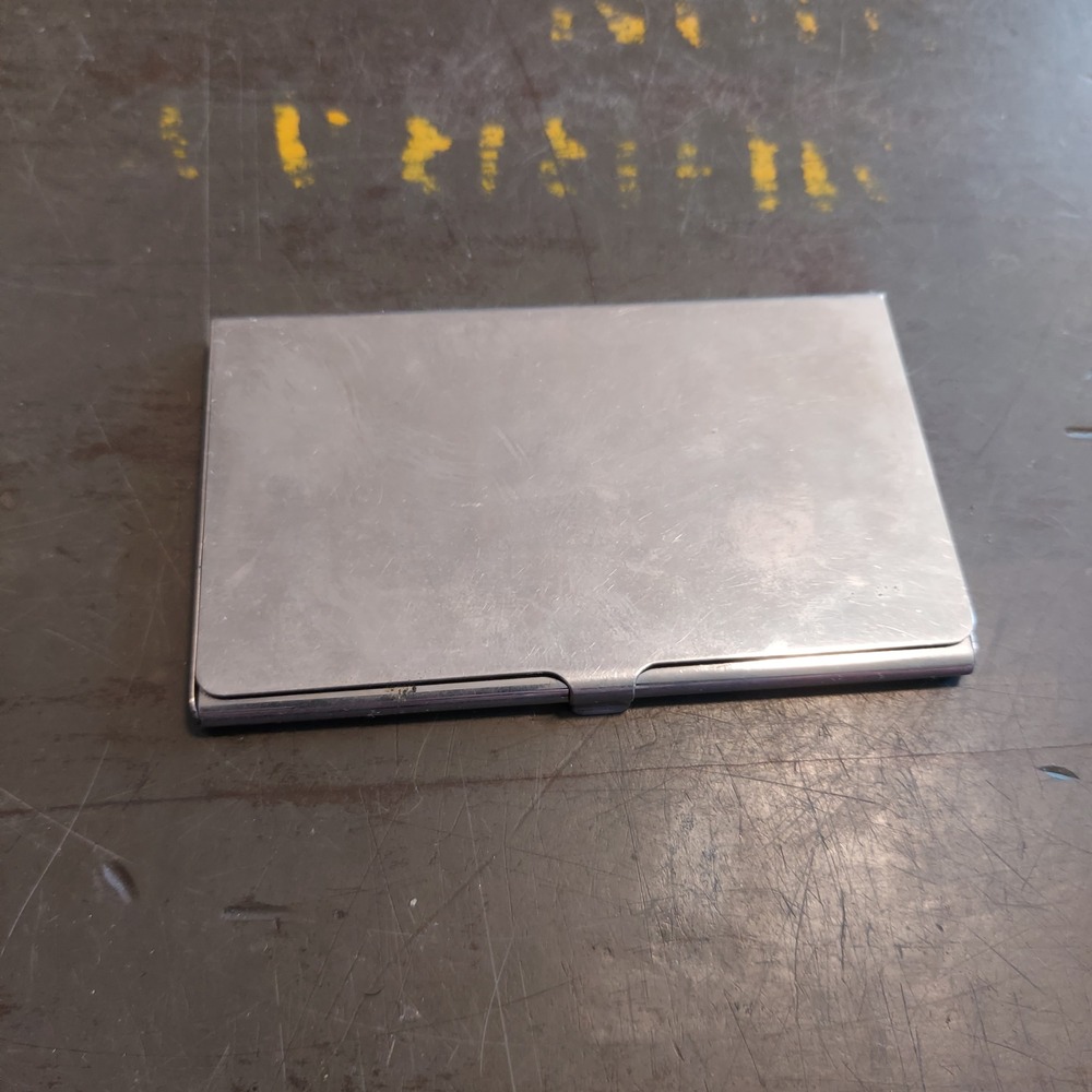 Towle Silver Tone Metal Business Card Case Slim Hardshell Holder Vintage
